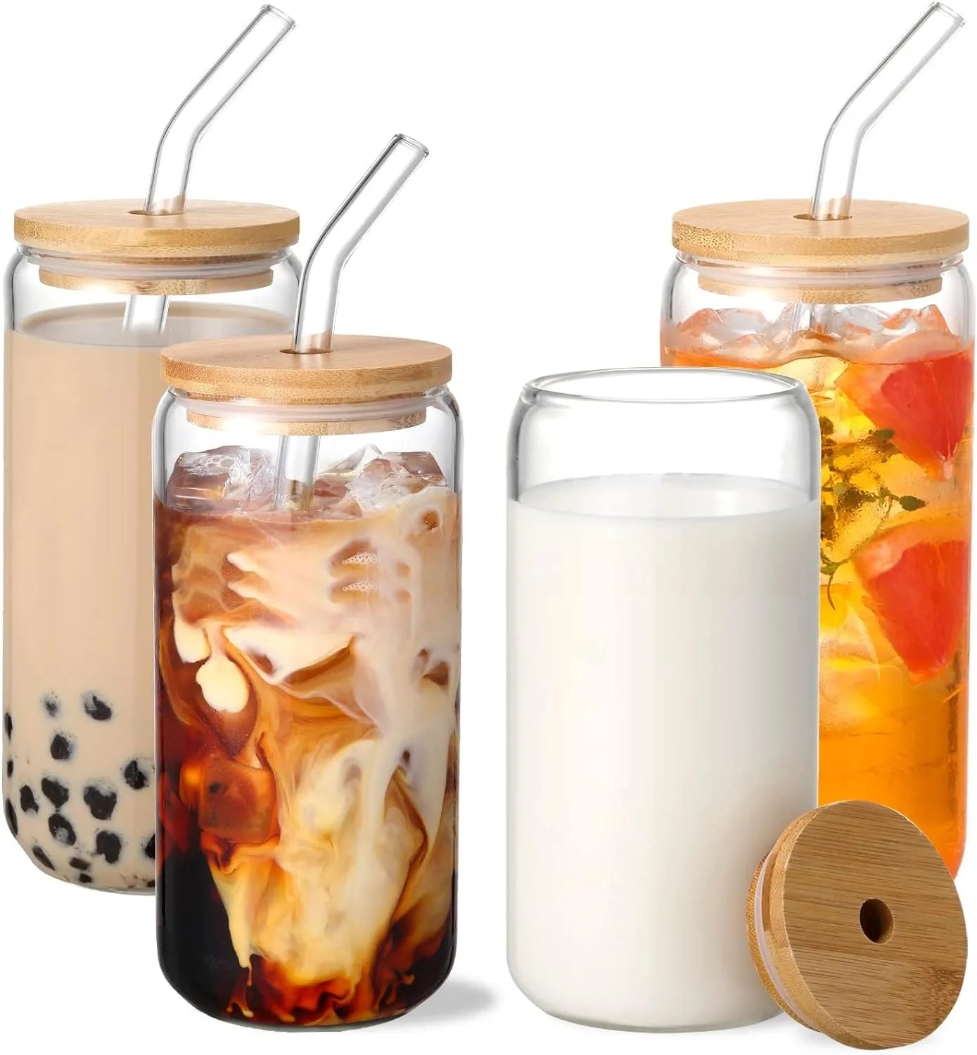Eco-Chic Glass Tumbler with Bamboo Lid & Glass Straw