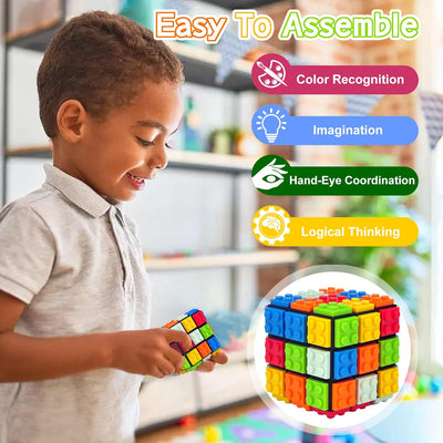Speed Cube 3x3 Build-On Brick Puzzle