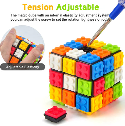 Speed Cube 3x3 Build-On Brick Puzzle
