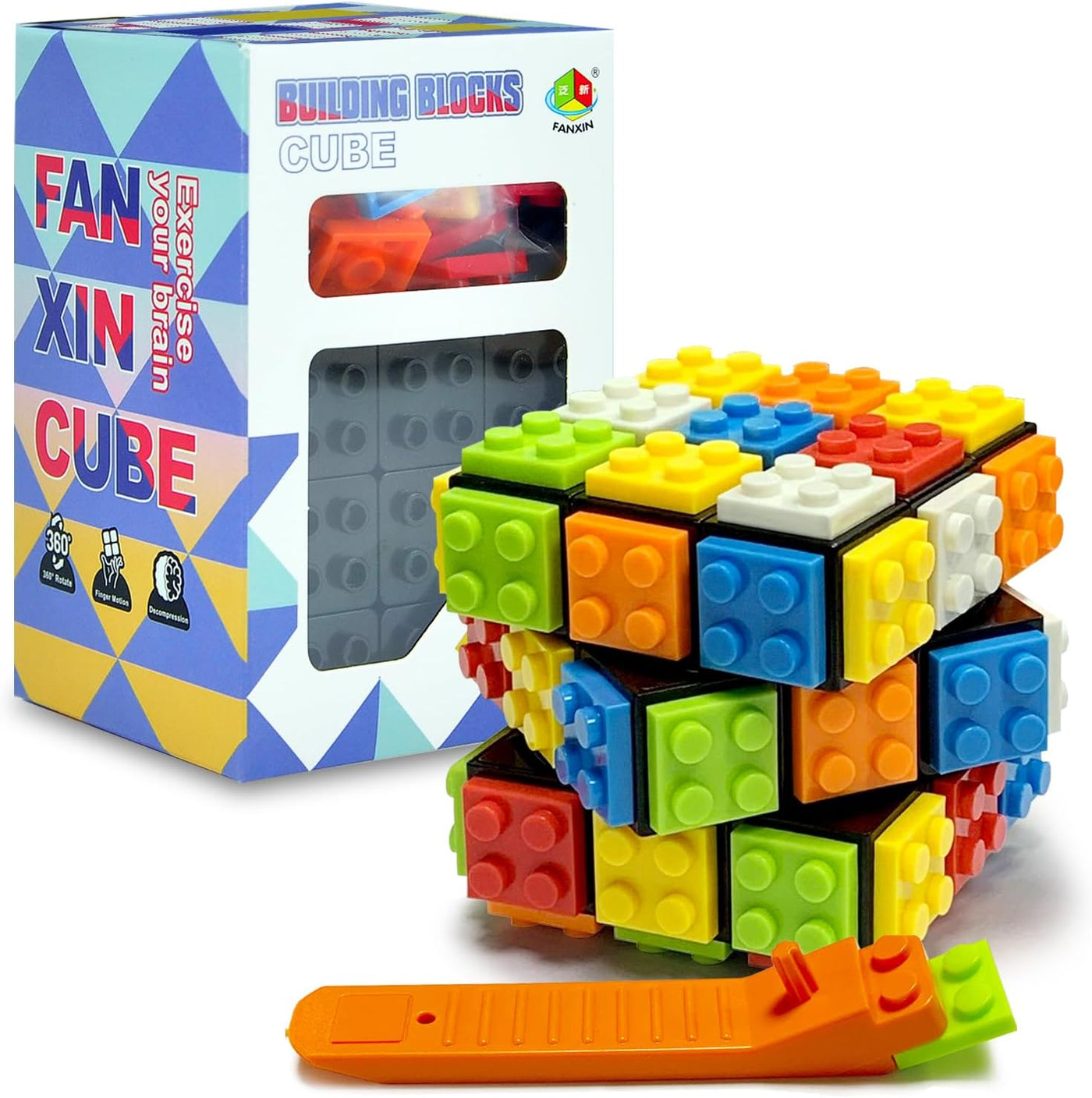 Speed Cube 3x3 Build-On Brick Puzzle