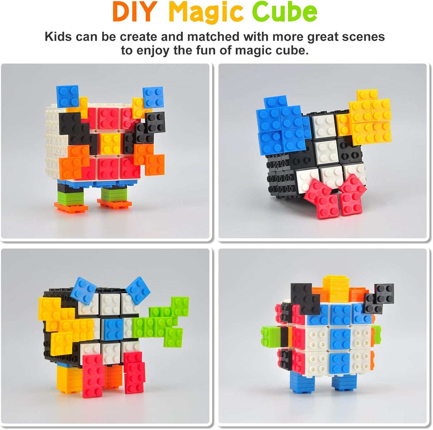 Speed Cube 3x3 Build-On Brick Puzzle