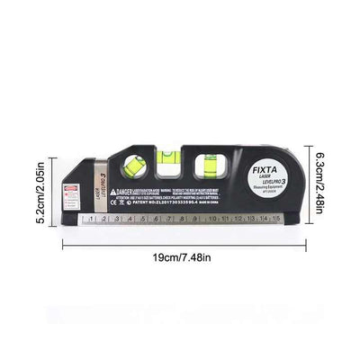Fixta Laser Level Pro 3 – 5-in-1 Multi-Purpose Leveling Tool with Tape Measure & Laser Beam