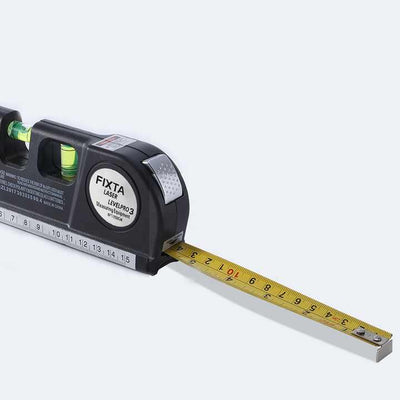Fixta Laser Level Pro 3 – 5-in-1 Multi-Purpose Leveling Tool with Tape Measure & Laser Beam