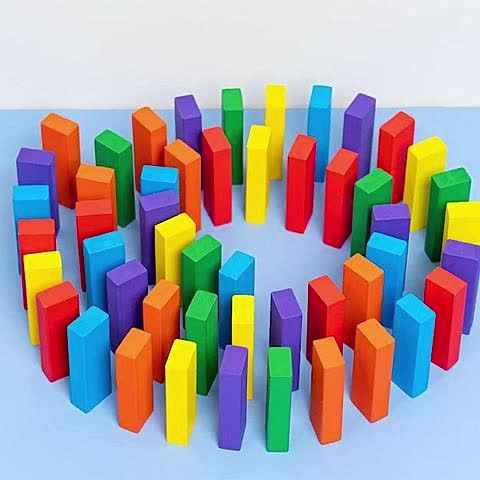 54-Piece Classic Wooden Stacking Blocks Game – Fun for All Ages