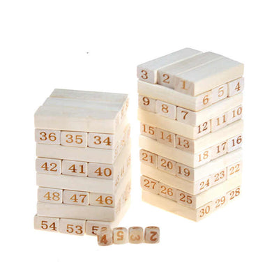 54-Piece Classic Wooden Stacking Blocks Game – Fun for All Ages
