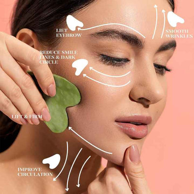 Natural Jade Roller & Gua Sha Facial Massage Set