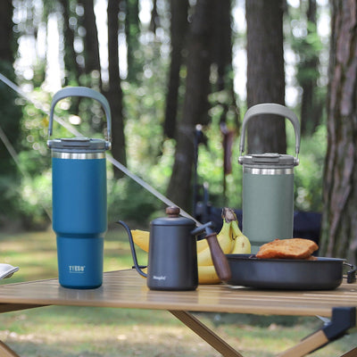 TYESO ROAM Stainless Steel Tumbler with 2-in-1 Lid and Straw