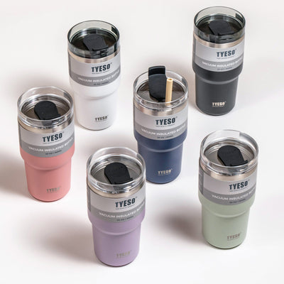 TYESO Stainless Steel Insulated Tumbler with Straw