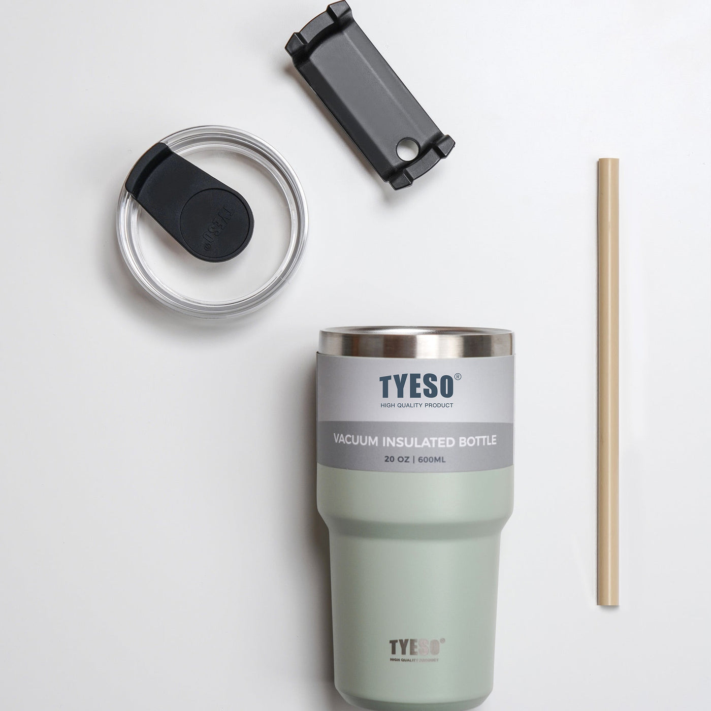 TYESO Stainless Steel Insulated Tumbler with Straw