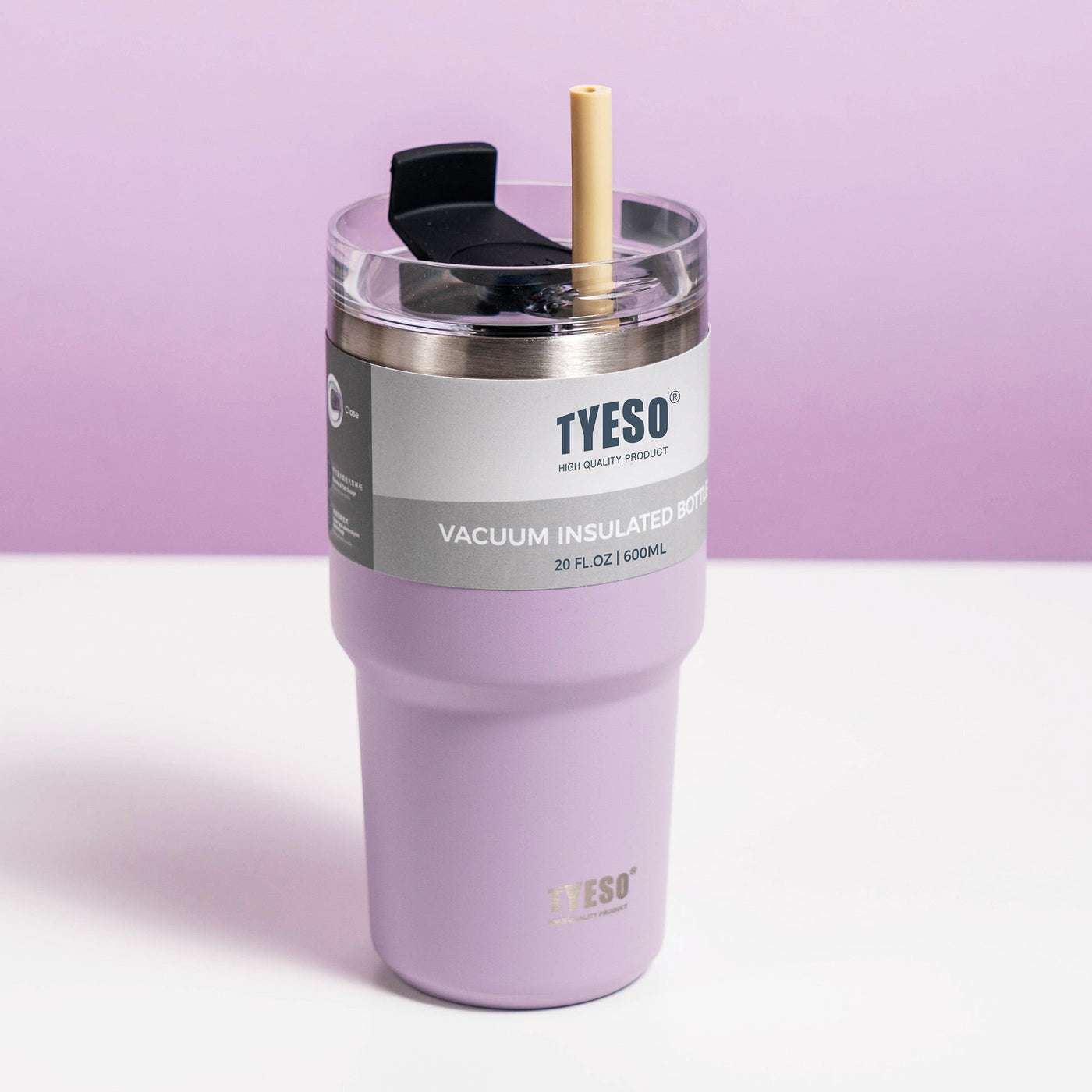 TYESO Stainless Steel Insulated Tumbler with Straw