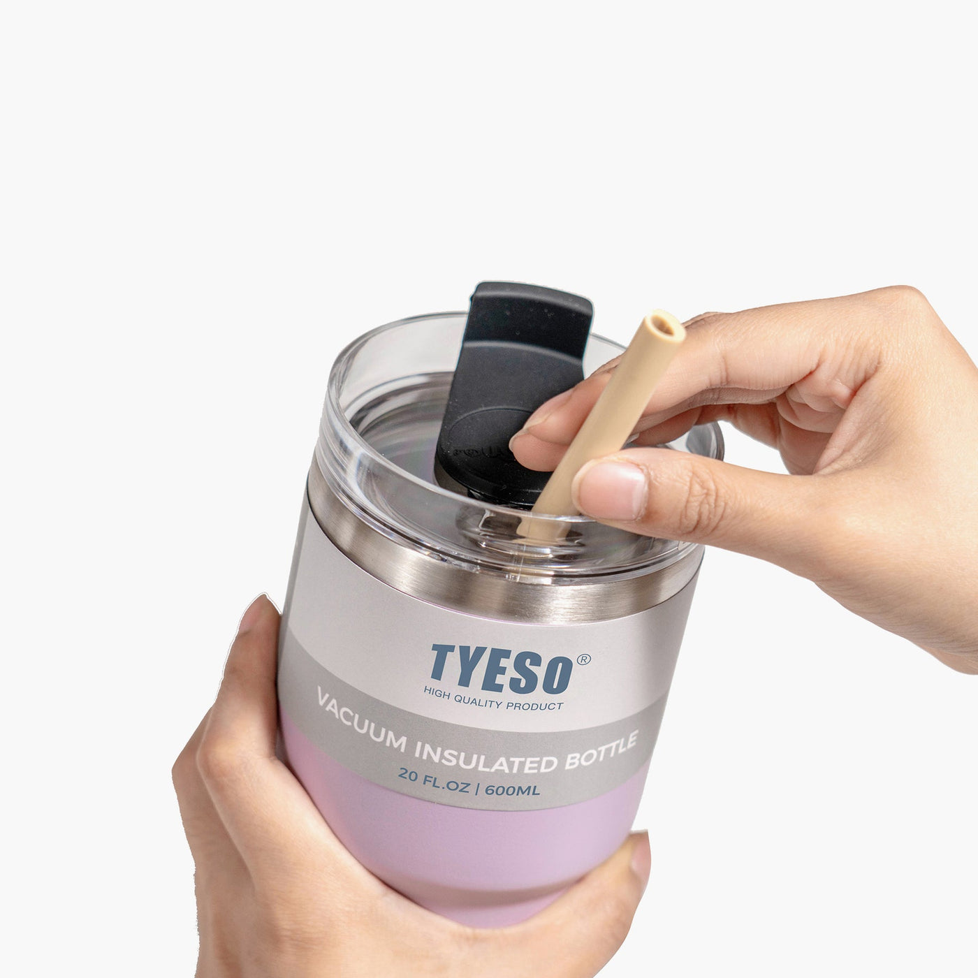 TYESO Stainless Steel Insulated Tumbler with Straw