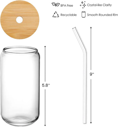 Eco-Chic Glass Tumbler with Bamboo Lid & Glass Straw