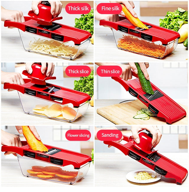 10-in-1 Mandoline Vegetable Slicer & Cutter with Storage Box