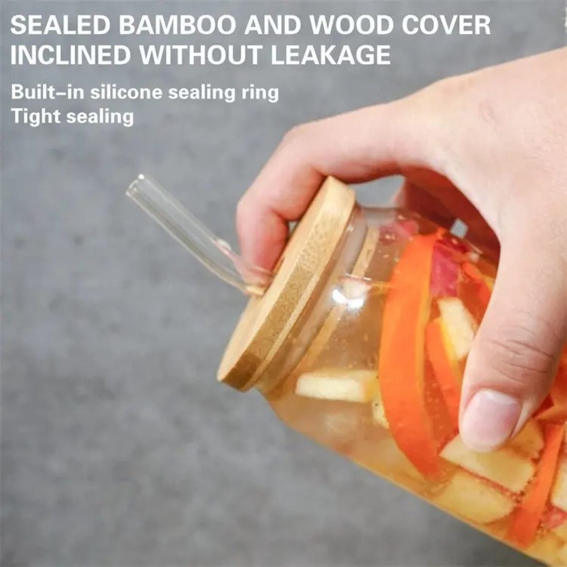 Eco-Chic Glass Tumbler with Bamboo Lid & Glass Straw