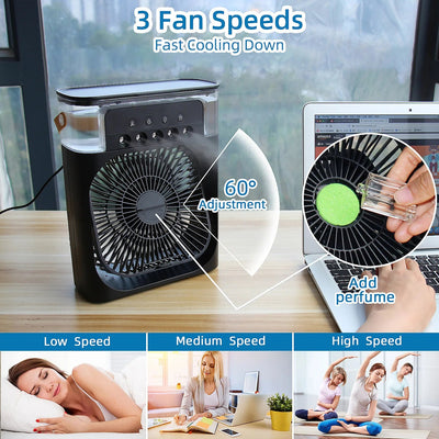 Portable Mini Electric Fan Air Conditioner & Humidifier